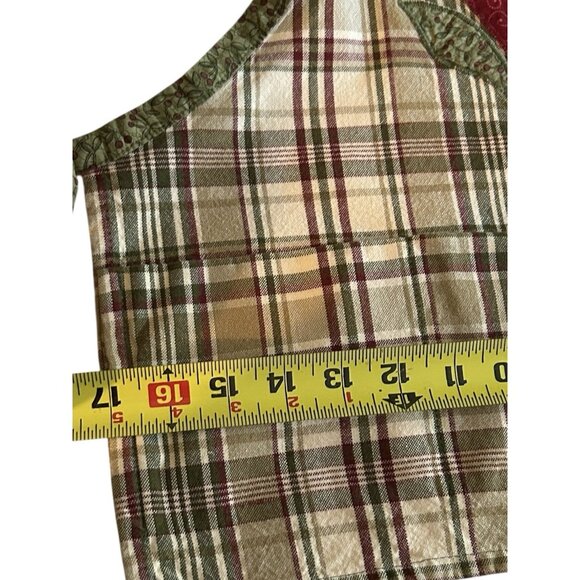 Handmade Lil Helper Kitchen Baker Apron Floral Heart Plaid Pockets Country Style - Picture 6 of 7